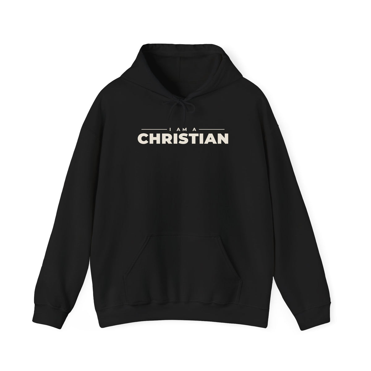 I Am a Christian Christian hoodie in black, front mockup