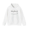 The Lord Is My Shepherd Psalm 23:1 Christian hoodie in white, front mockup