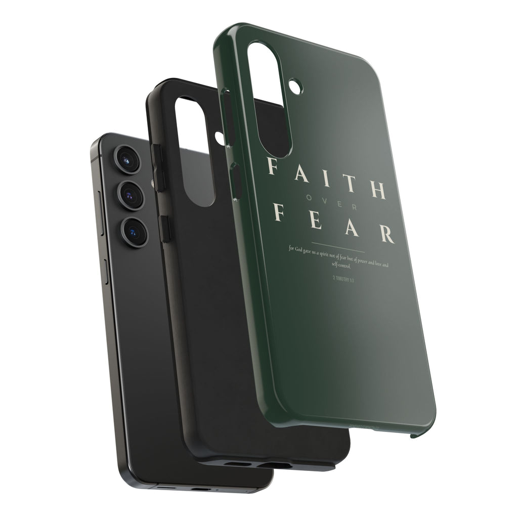 Faith Over Fear Phone Case | 2 Timothy 1:7 — Sage