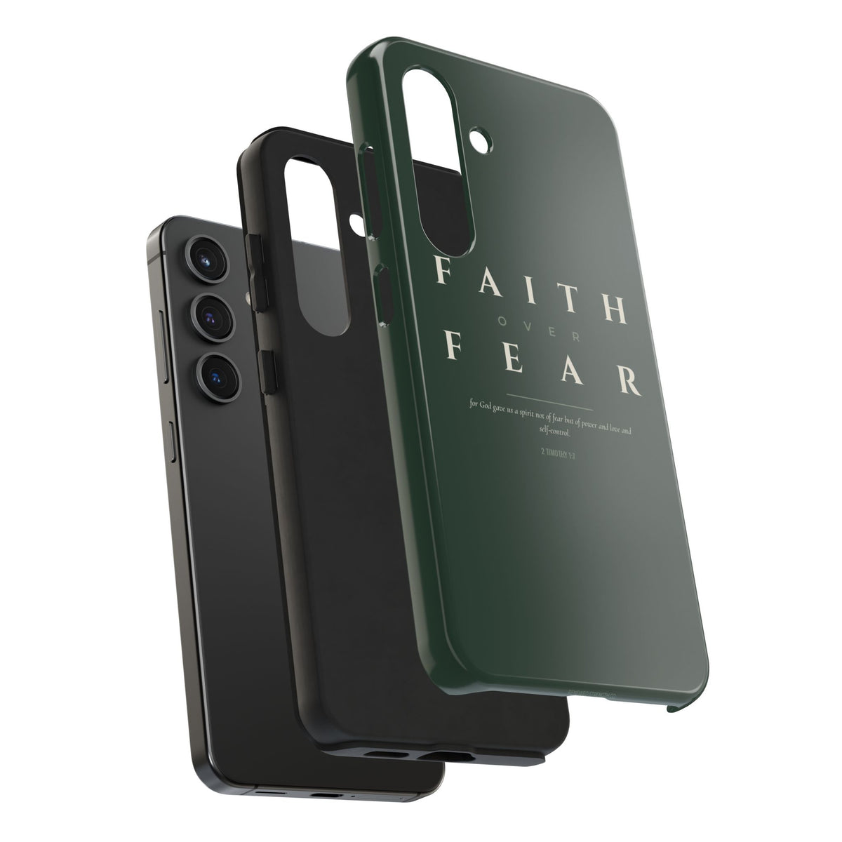 Faith Over Fear Phone Case | 2 Timothy 1:7 — Sage