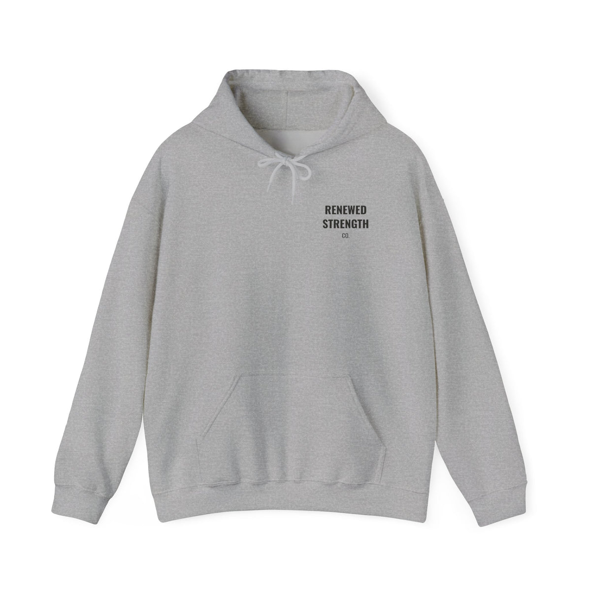 Nothing Can Separate Us Romans 8:38-39 hoodie in Sport Grey, front with left-chest logo mockup