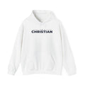 I Am a Christian Christian hoodie in white, front mockup