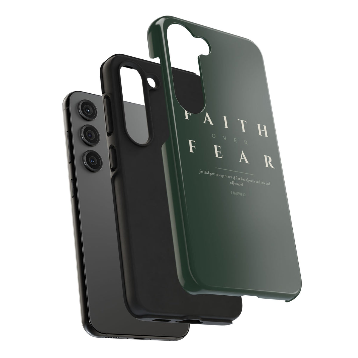 Faith Over Fear Phone Case | 2 Timothy 1:7 — Sage