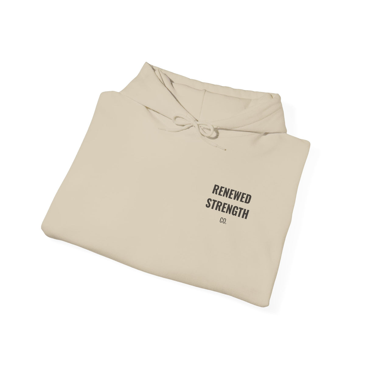 Nothing Can Separate Us Romans 8:38-39 hoodie in Sand, folded mockup
