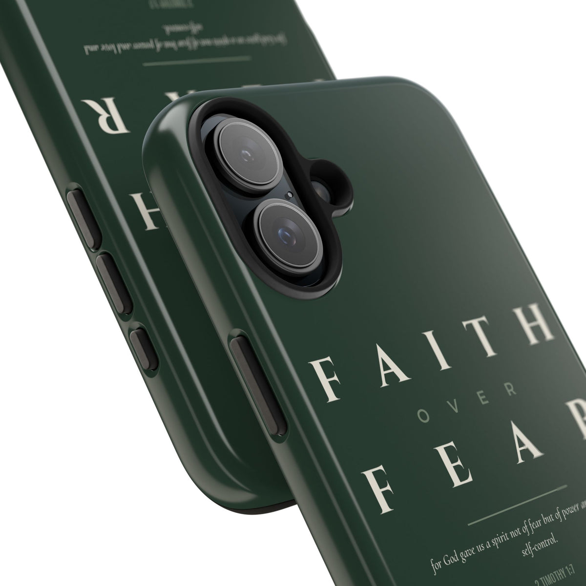 Faith Over Fear Phone Case | 2 Timothy 1:7 — Sage
