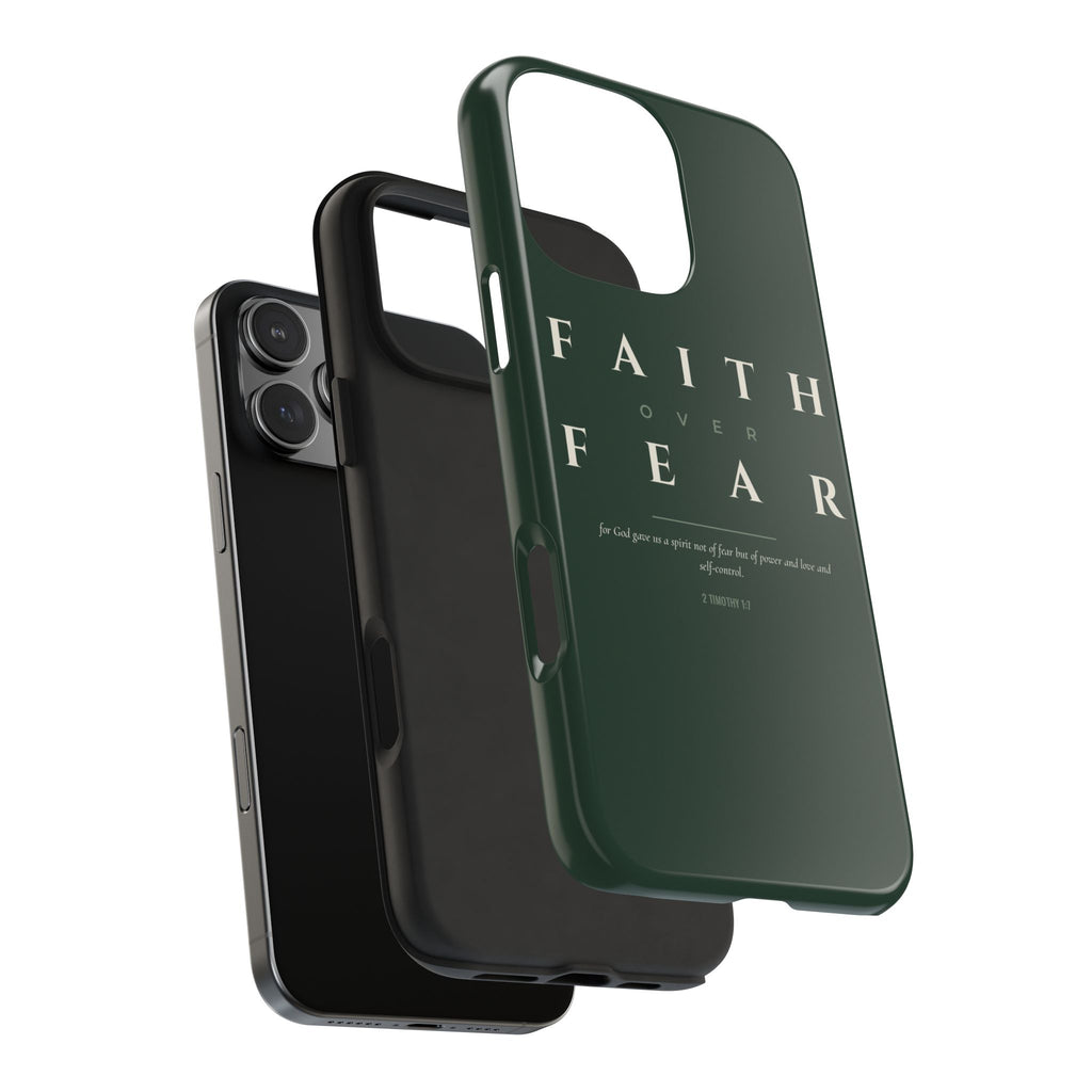 Faith Over Fear Phone Case | 2 Timothy 1:7 — Sage