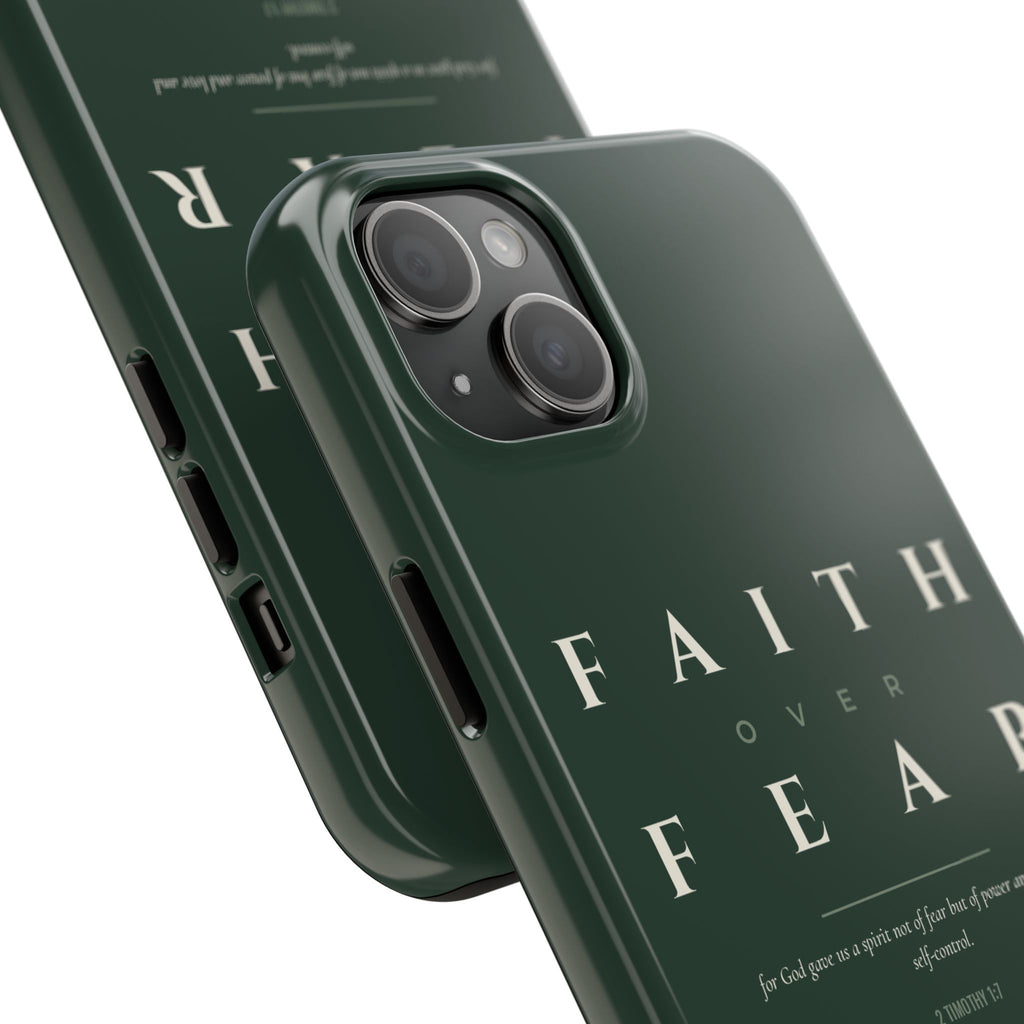 Faith Over Fear Phone Case | 2 Timothy 1:7 — Sage