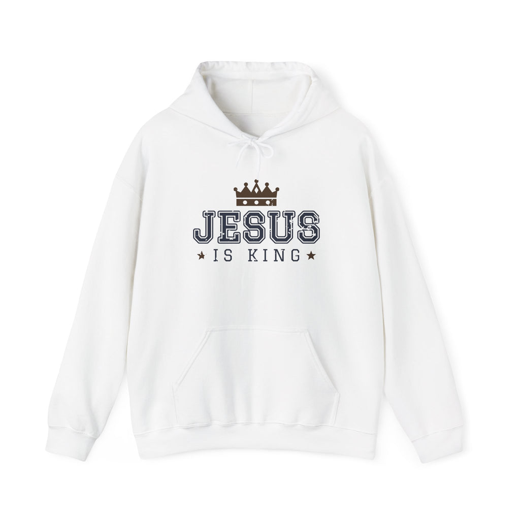 Jesus Is King Christian hoodie in white, front mockup