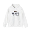 Jesus Is King Christian hoodie in white, front mockup