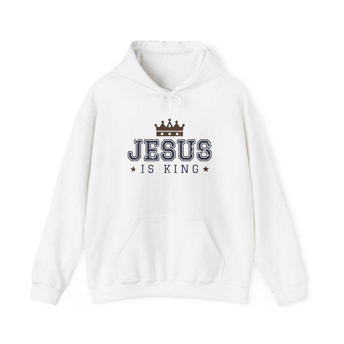 Jesus Is King Christian hoodie in white, front mockup