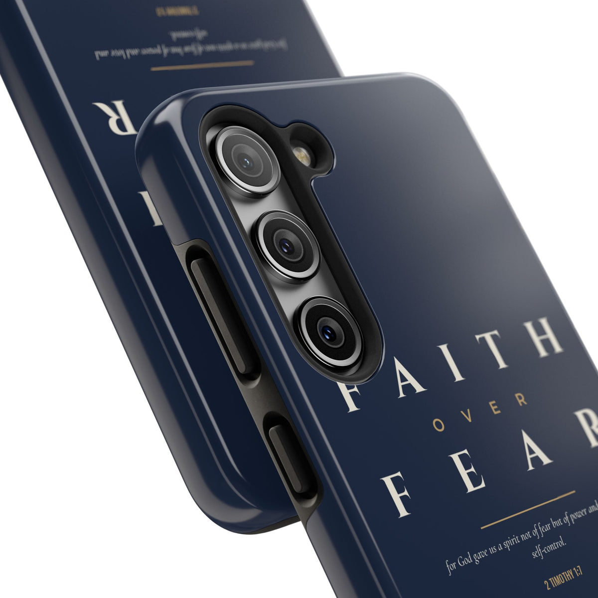 Faith Over Fear Phone Case | 2 Timothy 1:7 — Navy