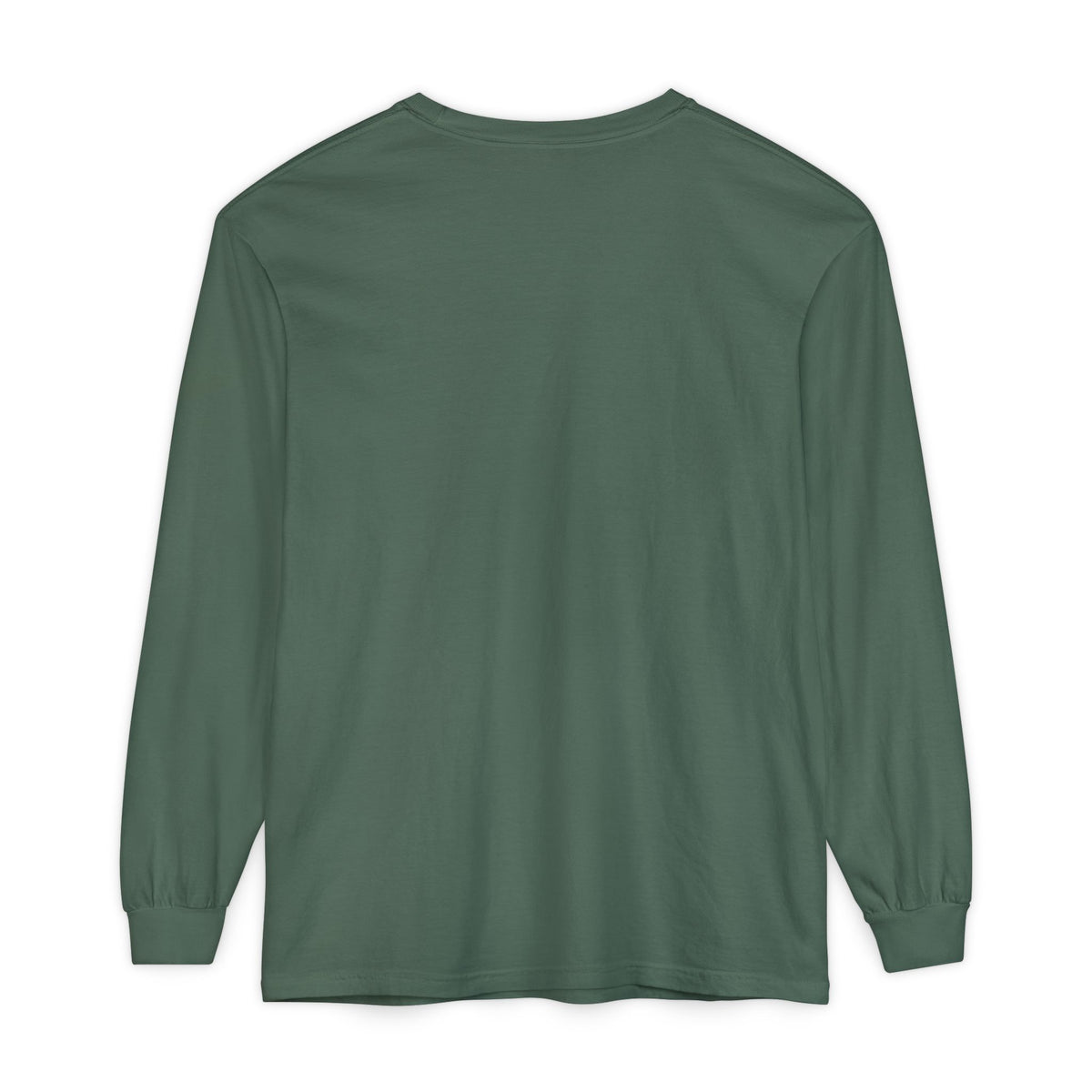 All Things Work Together Romans 8:28 long sleeve tee in blue spruce, back mockup