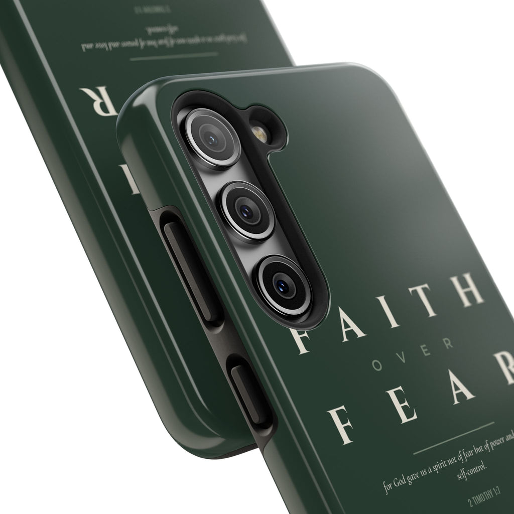 Faith Over Fear Phone Case | 2 Timothy 1:7 — Sage