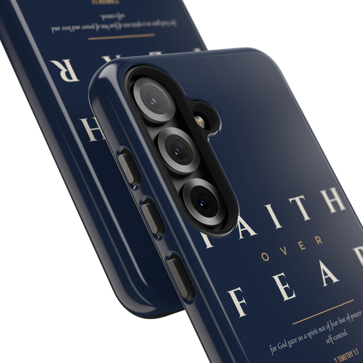Faith Over Fear Phone Case | 2 Timothy 1:7 — Navy