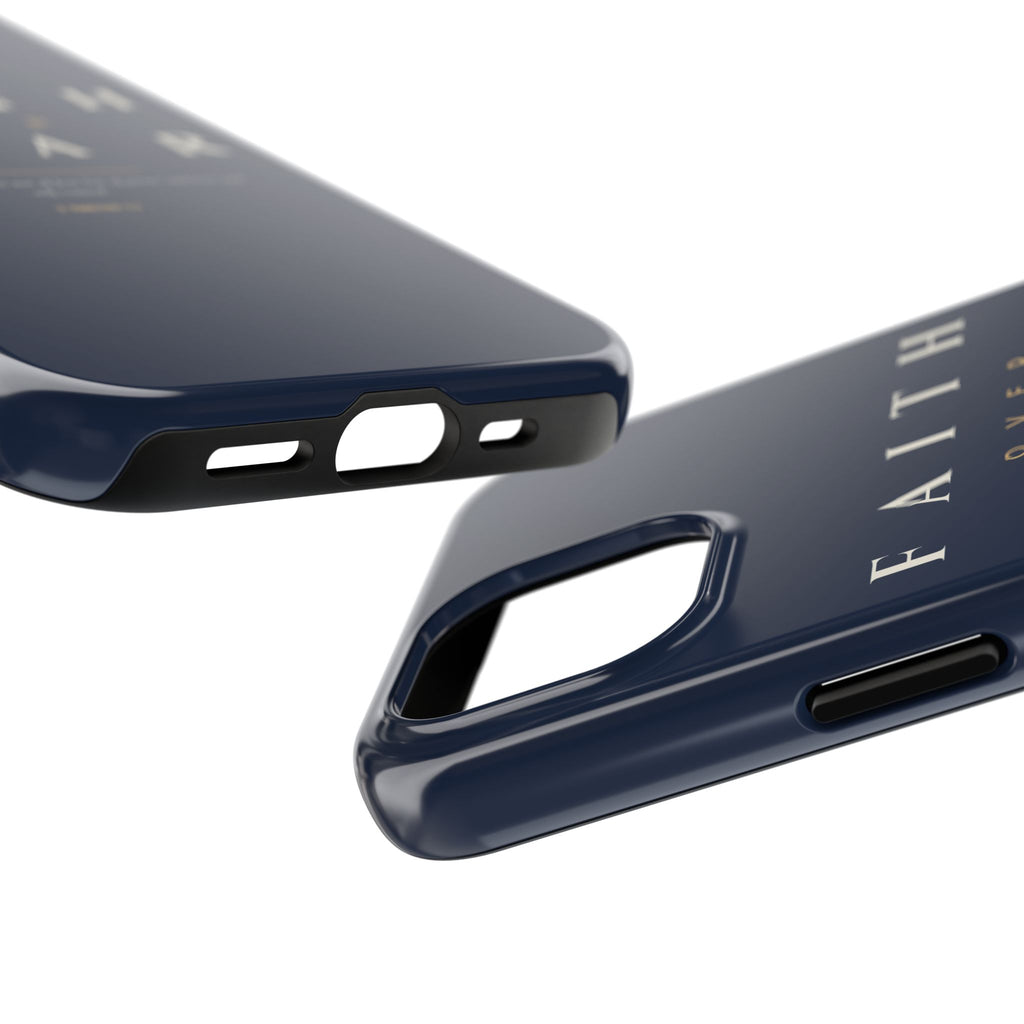 Faith Over Fear Phone Case | 2 Timothy 1:7 — Navy