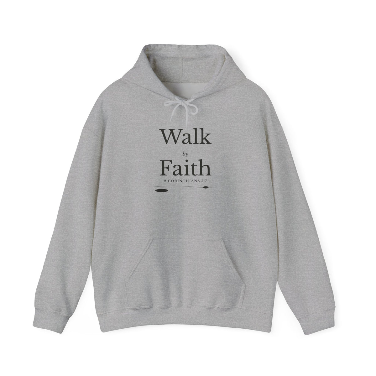 Walk by Faith 2 Corinthians 5:7 hoodie in sport grey, front mockup