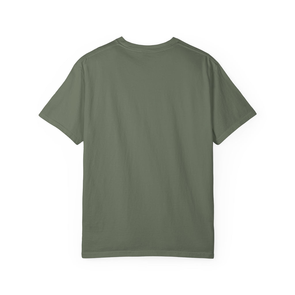 The Lord Is My Shepherd Psalm 23:1 Christian tee in moss, back mockup