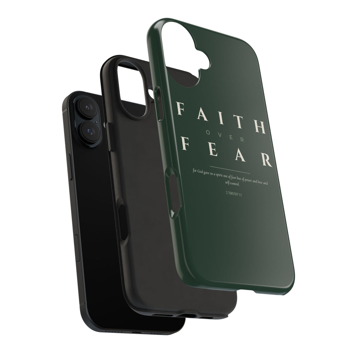 Faith Over Fear Phone Case | 2 Timothy 1:7 — Sage