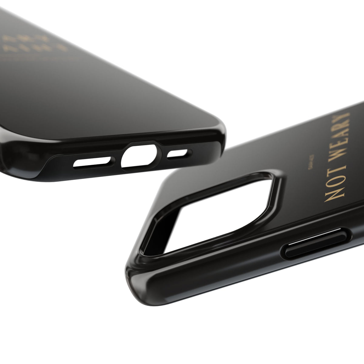 Not Weary Phone Case | Isaiah 40:31 — Black & Gold