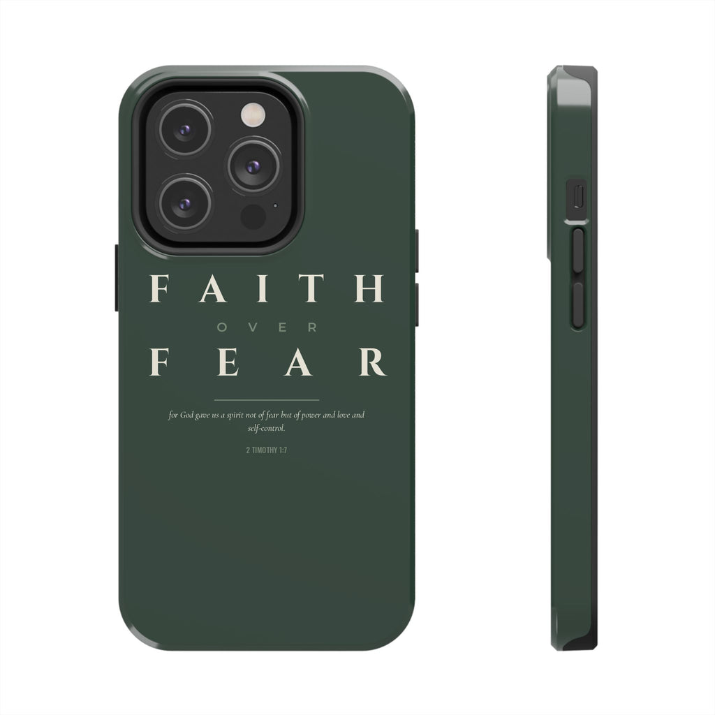 Faith Over Fear Phone Case | 2 Timothy 1:7 — Sage