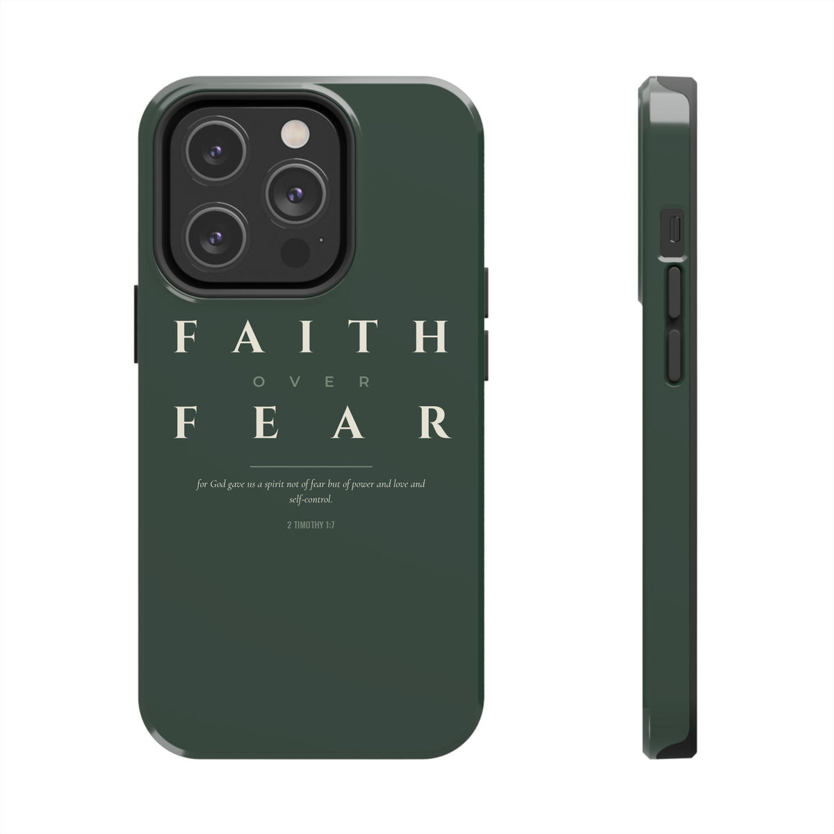Faith Over Fear Phone Case | 2 Timothy 1:7 — Sage