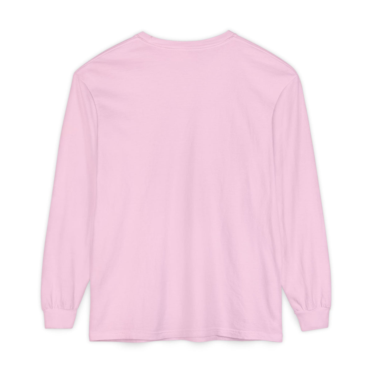 God Is Good Christian long sleeve tee in blossom, back mockup