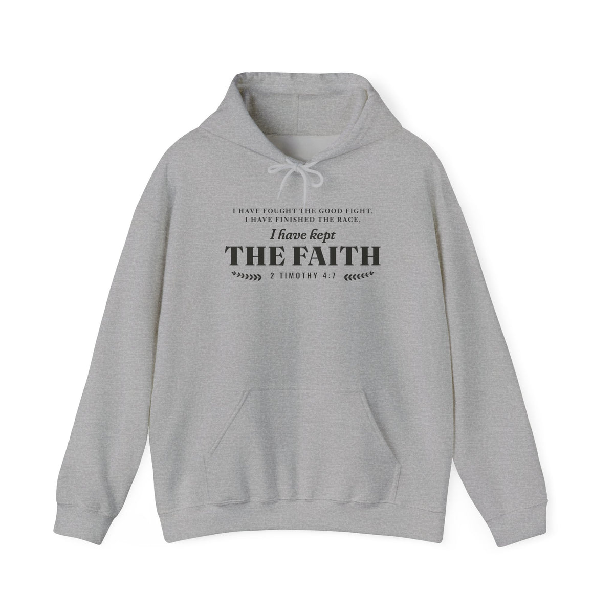 Kept the Faith 2 Timothy 4:7 hoodie in Sport Grey, front mockup