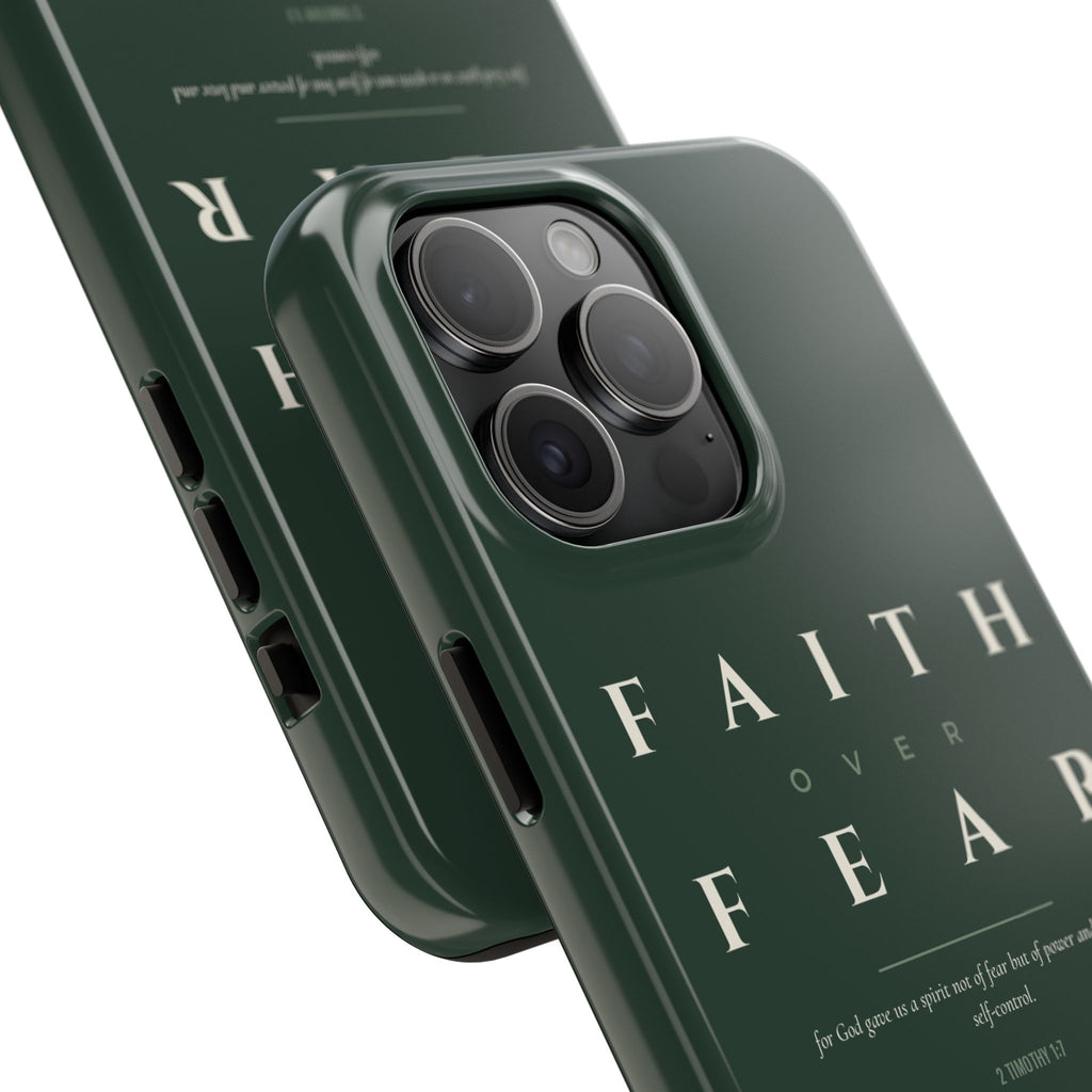 Faith Over Fear Phone Case | 2 Timothy 1:7 — Sage