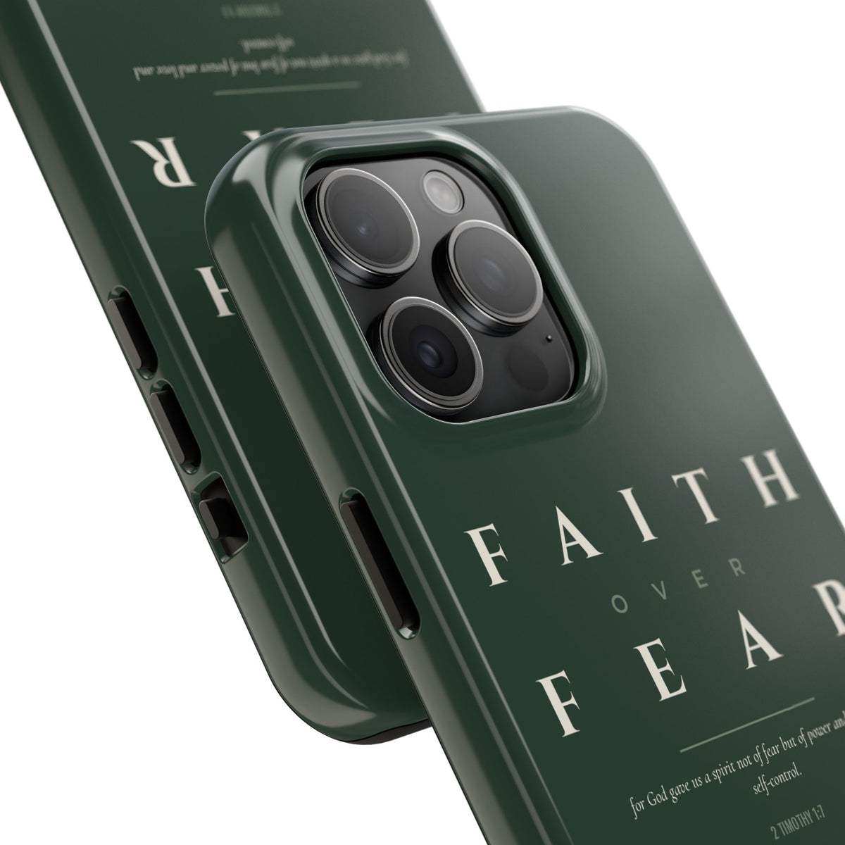 Faith Over Fear Phone Case | 2 Timothy 1:7 — Sage