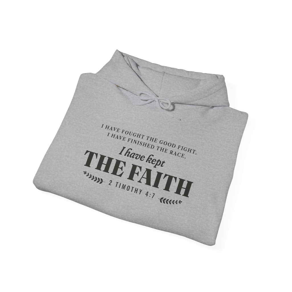 Kept the Faith 2 Timothy 4:7 hoodie in Sport Grey, front, folded