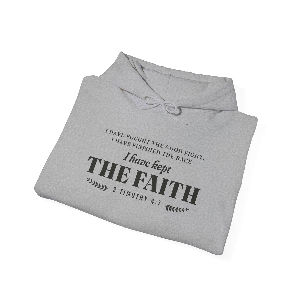 Kept the Faith 2 Timothy 4:7 hoodie in Sport Grey, front, folded
