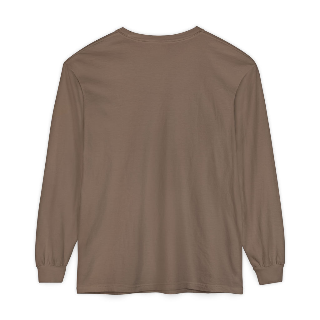 The Lord Is My Shepherd Psalm 23:1 Christian long sleeve tee in espresso, back mockup