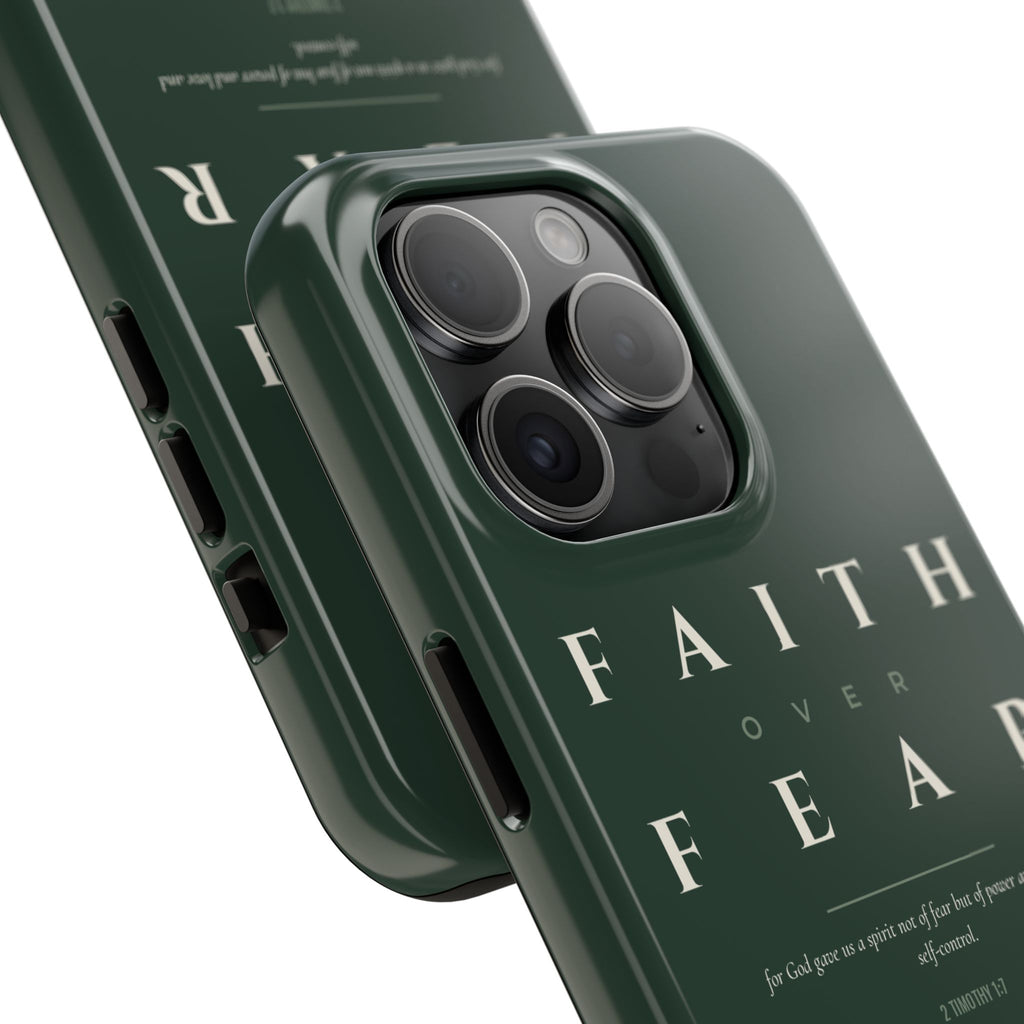 Faith Over Fear Phone Case | 2 Timothy 1:7 — Sage