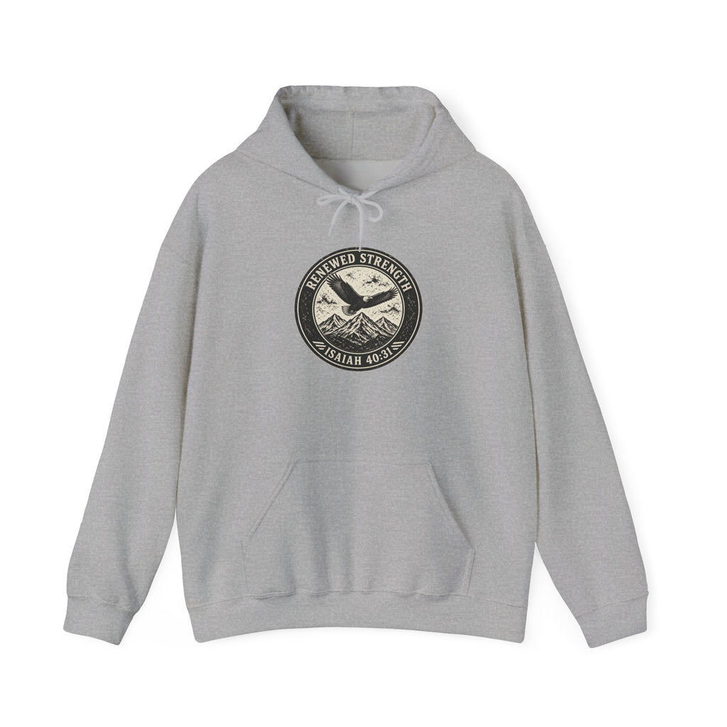 Renew Your Strength Isaiah 40:31 hoodie in sport grey, front mockup