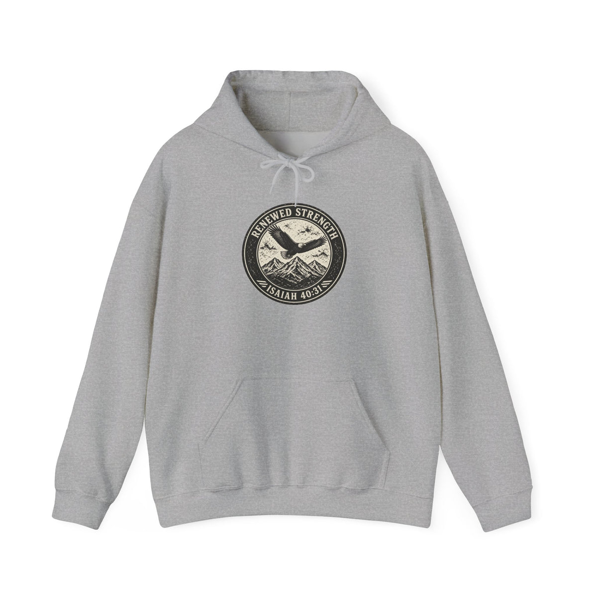 Renew Your Strength Isaiah 40:31 hoodie in sport grey, front mockup