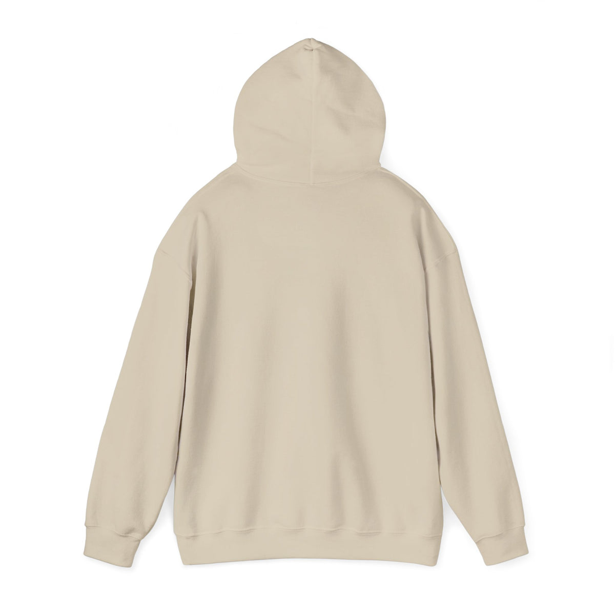 New Every Morning Lamentations 3:22-23 hoodie in sand, back angle mockup