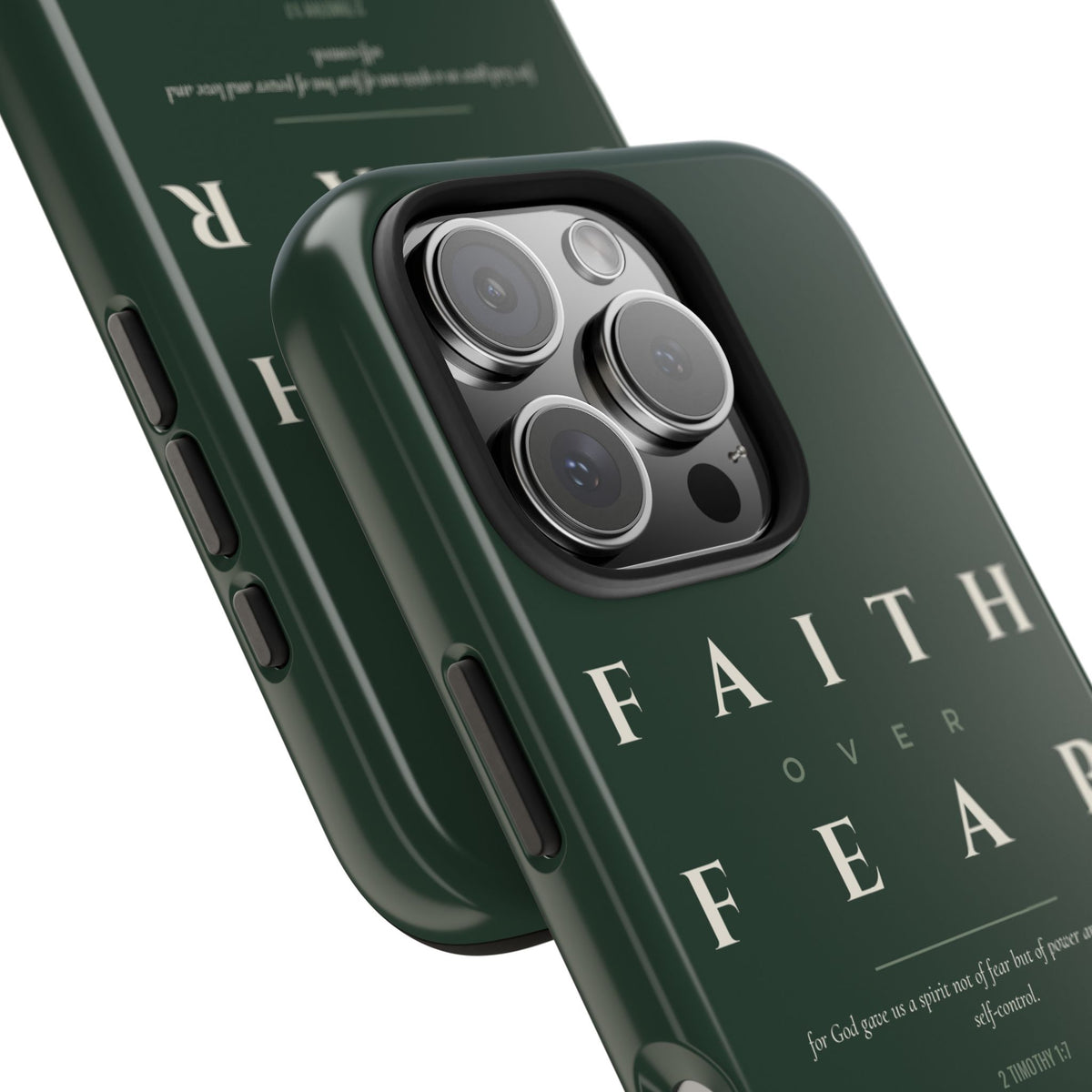 Faith Over Fear Phone Case | 2 Timothy 1:7 — Sage