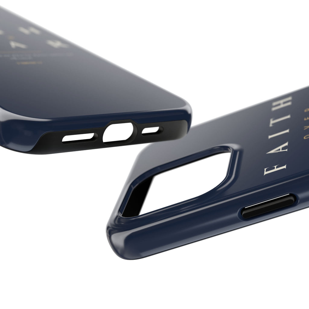 Faith Over Fear Phone Case | 2 Timothy 1:7 — Navy