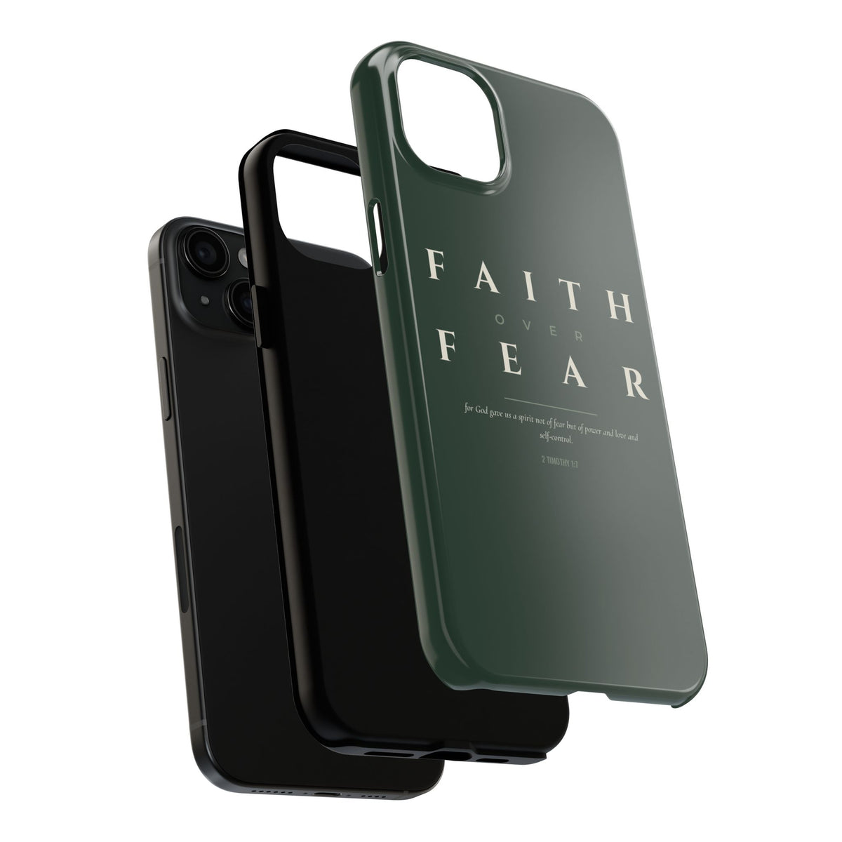 Faith Over Fear Phone Case | 2 Timothy 1:7 — Sage