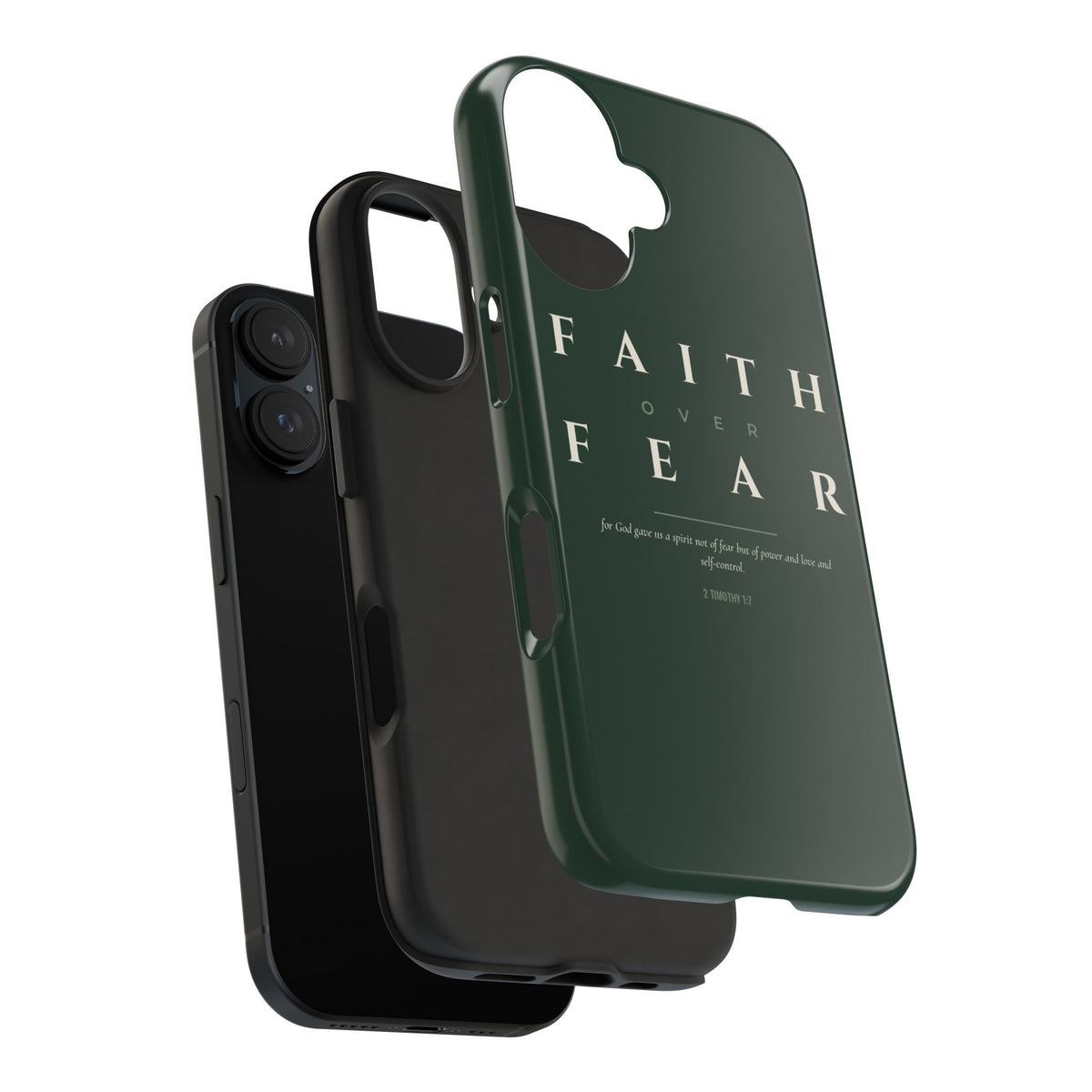 Faith Over Fear Phone Case | 2 Timothy 1:7 — Sage