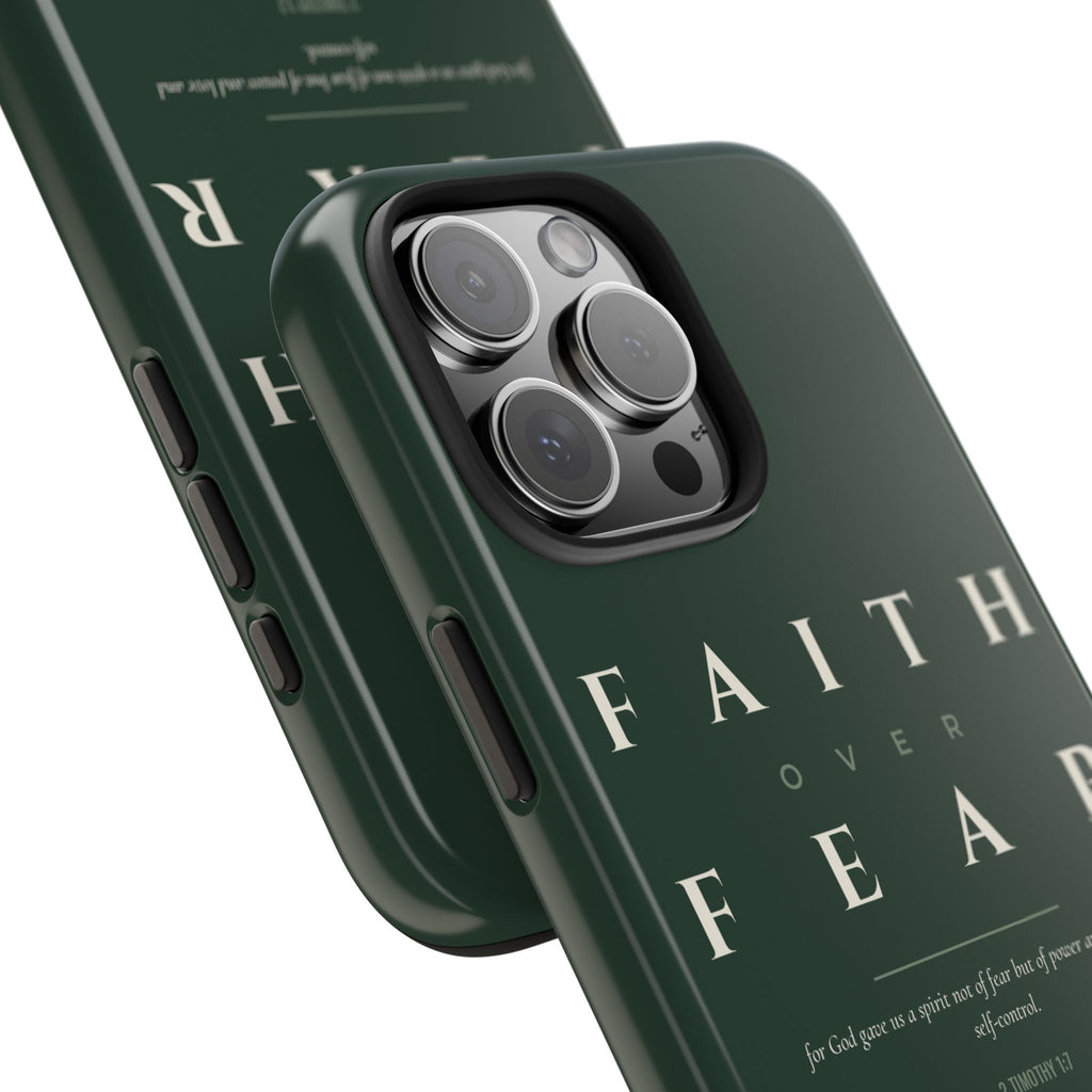 Faith Over Fear Phone Case | 2 Timothy 1:7 — Sage