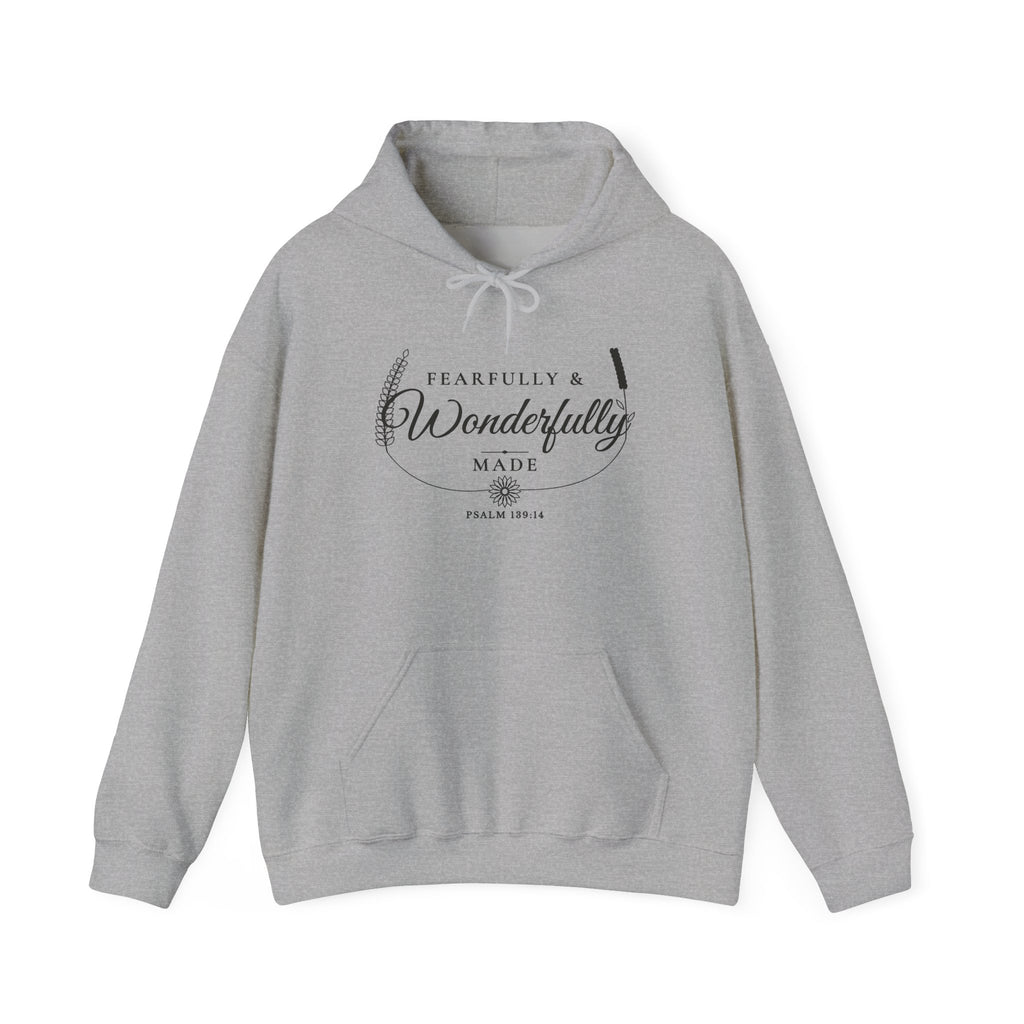 Fearfully & Wonderfully Made Psalm 139:14 hoodie in sport grey, front mockup
