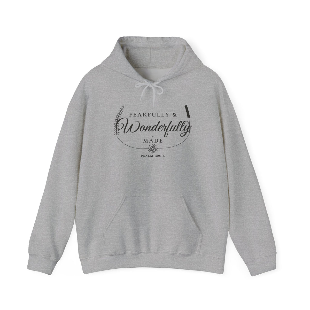 Fearfully & Wonderfully Made Psalm 139:14 hoodie in sport grey, front mockup
