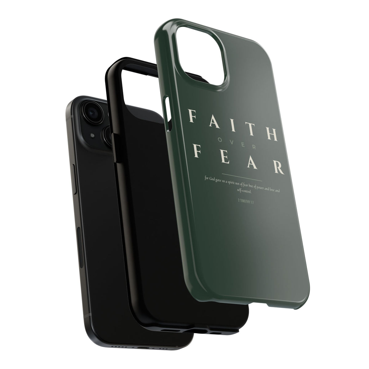 Faith Over Fear Phone Case | 2 Timothy 1:7 — Sage