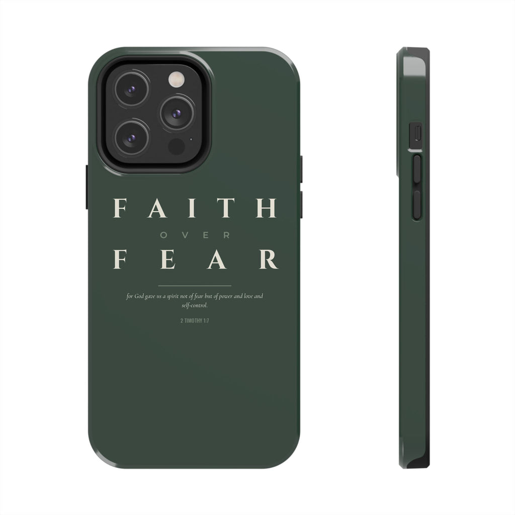 Faith Over Fear Phone Case | 2 Timothy 1:7 — Sage