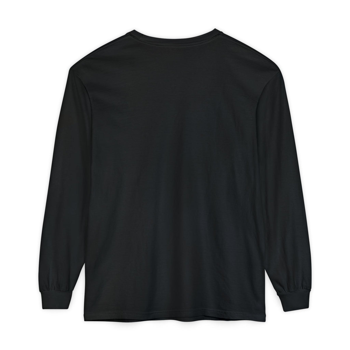 The Lord Is My Shepherd Psalm 23:1 Christian long sleeve tee in black, back mockup
