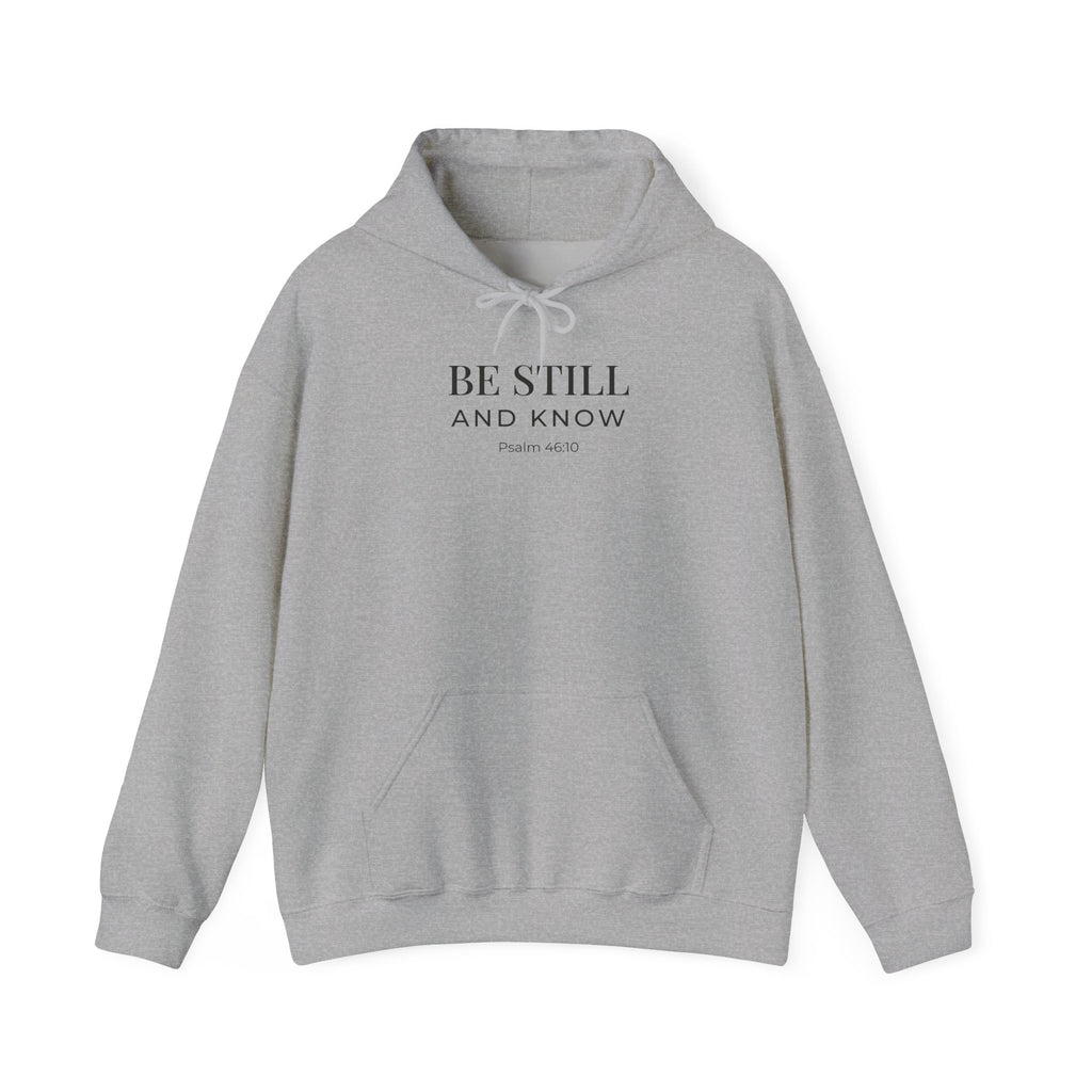 Be Still and Know Psalm 46:10 hoodie in sport grey, front mockup