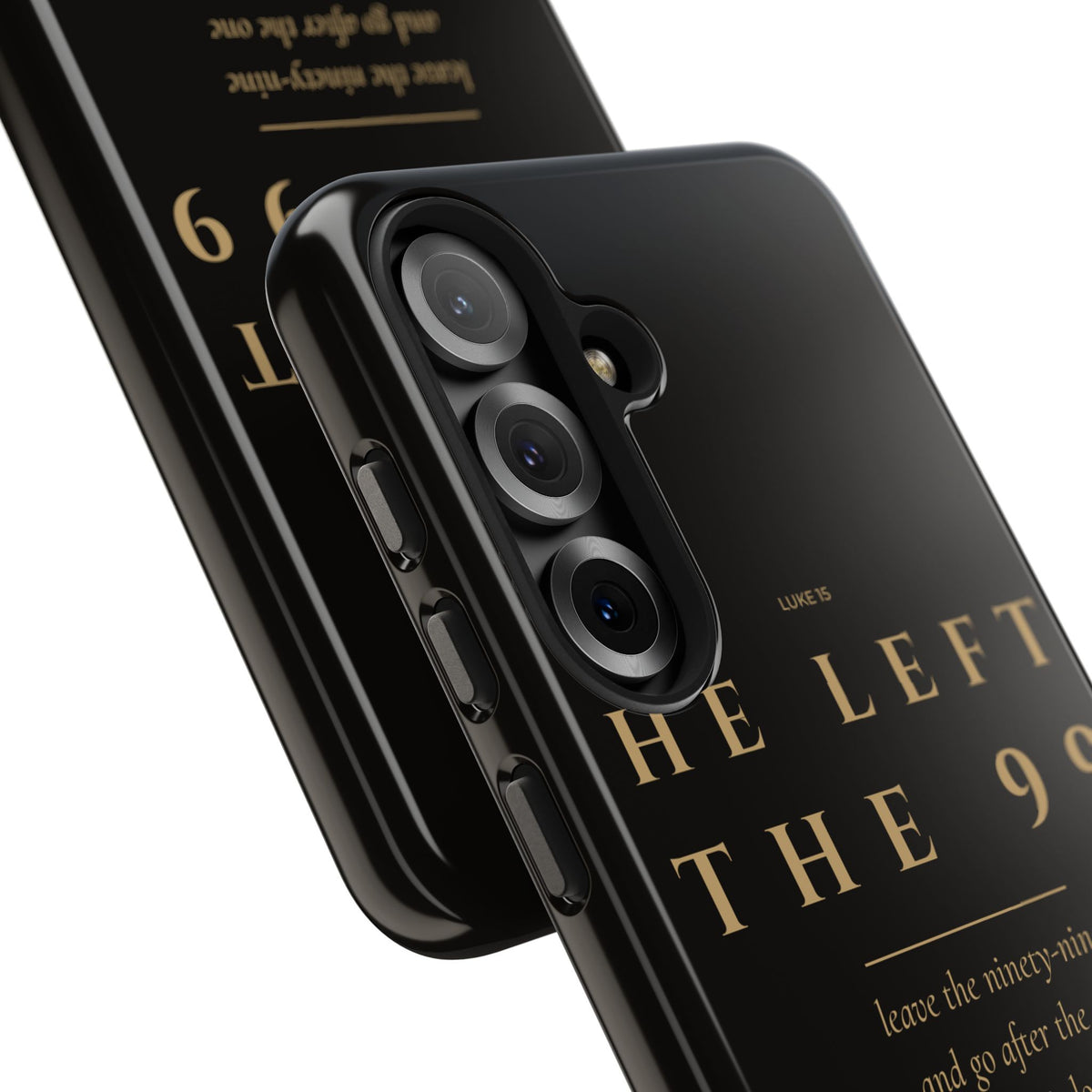 He Left the 99 Phone Case | Luke 15 — Black & Gold