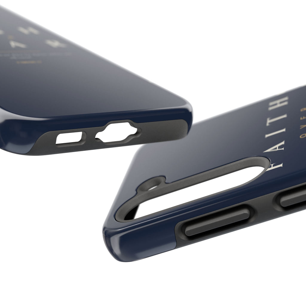 Faith Over Fear Phone Case | 2 Timothy 1:7 — Navy