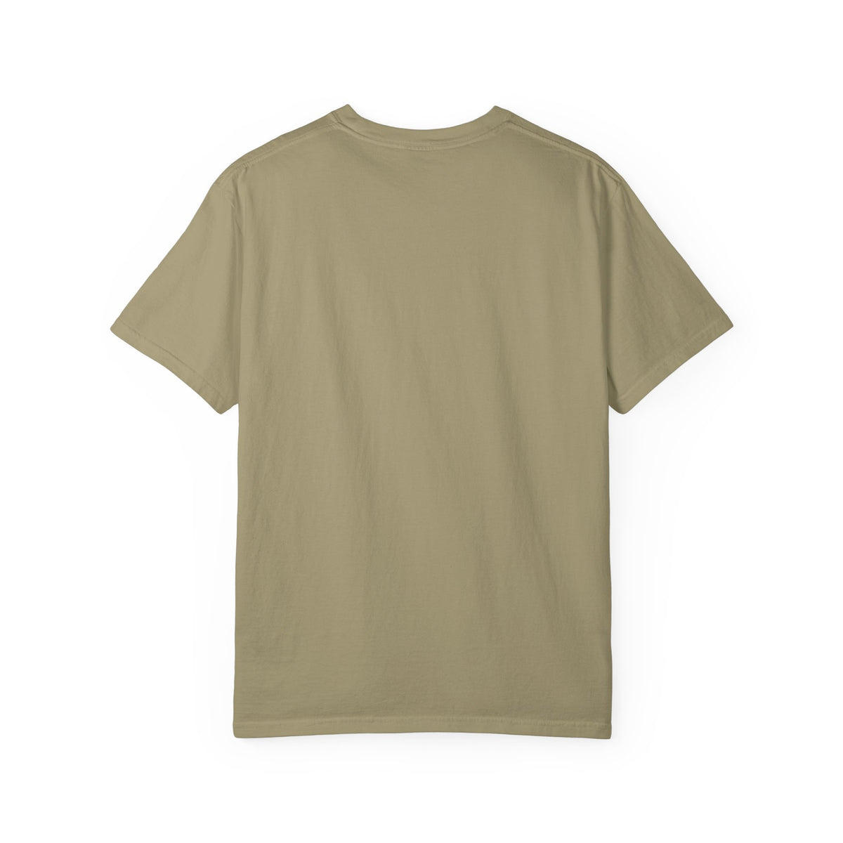 I Am a Christian Christian tee in khaki, back mockup